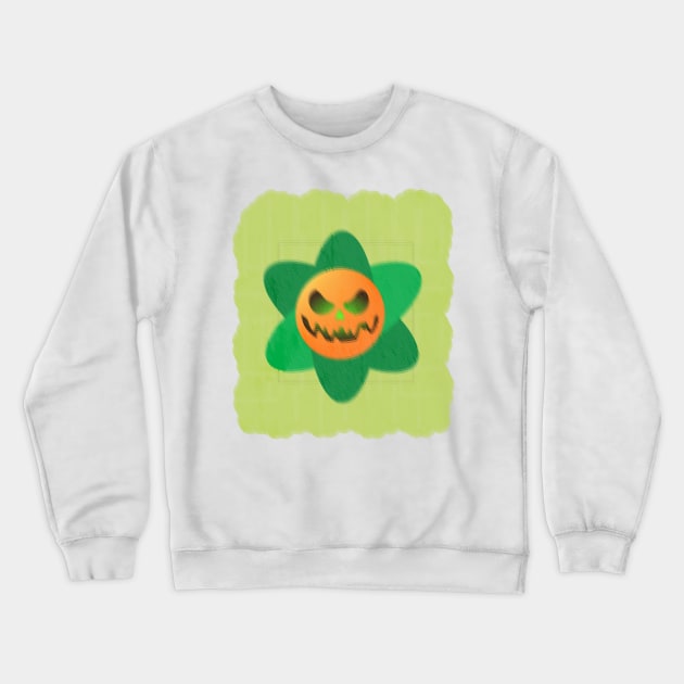 flowers pumpkin Halloween design 2023 Crewneck Sweatshirt by jaml-12